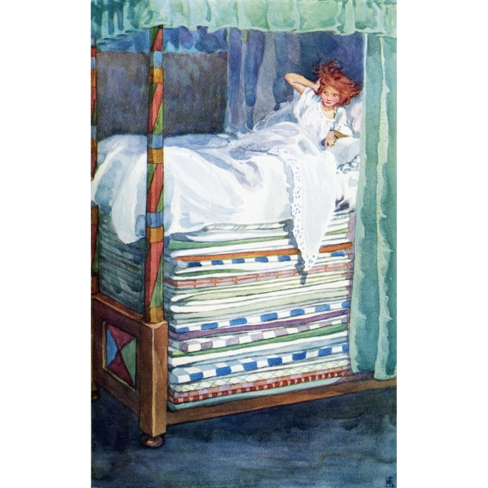 The Princess and the Pea. Colour illustration by Helen Stratton from the book Hans Andersens Fairy Tales published c.1 Image 1