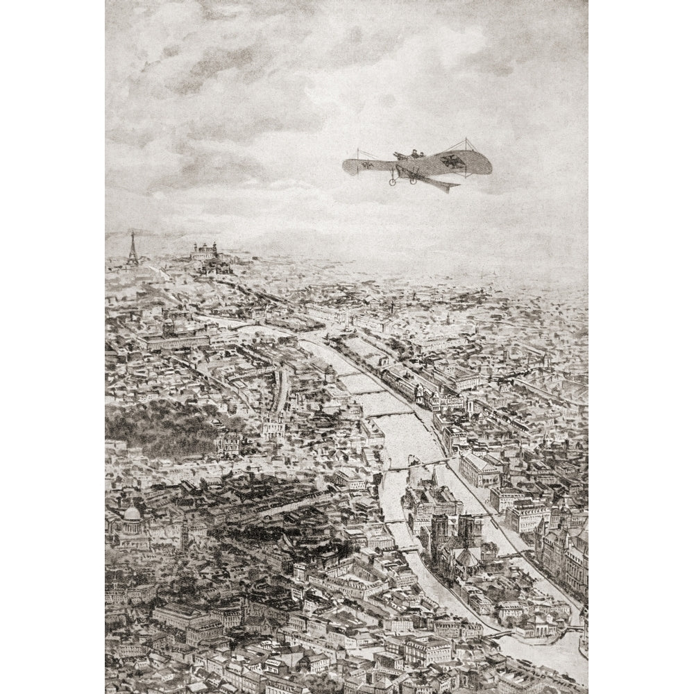 A German Aviator Flying Over Paris France During Wwi. From Illustrierte Geschichte Des Weltfrieges1914/15. by Ken Welsh Image 1