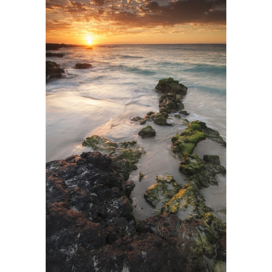 Sunset on the Kona-Kailoa Coast of Hawaii; Kona Island of Hawaii Hawaii United States of America Print Image 1