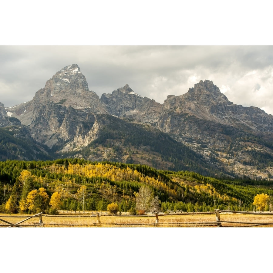 Grand Teton range in autumn Grand Teton National Park; Wyoming United States of America Poster Print Image 1