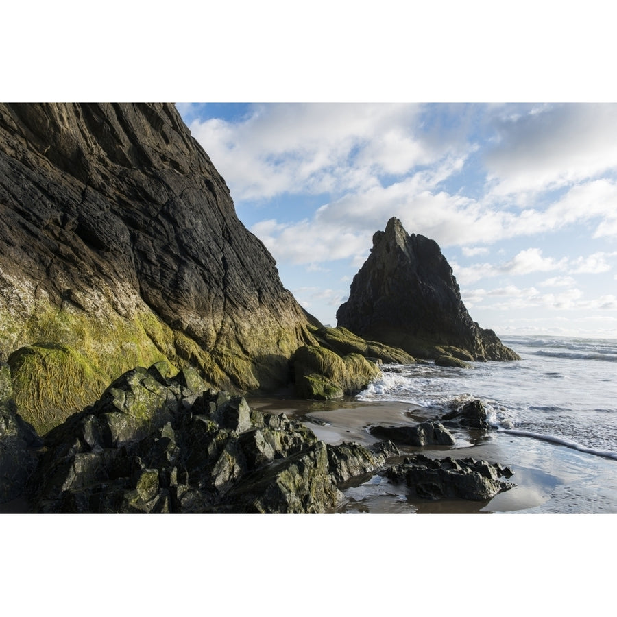 Rock extends into the surf on the Oregon coast; Oregon United States of America Poster Print by Robert L. Potts / Desig Image 1