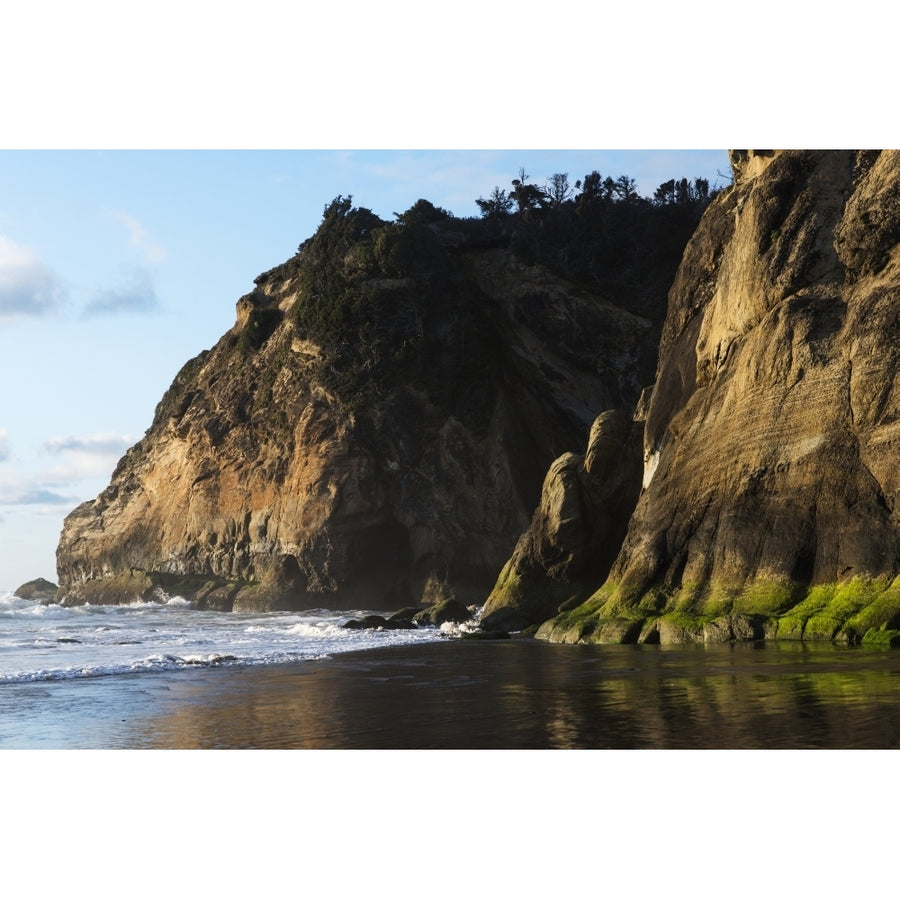 Surf washes the beach at Hug Point; Arch Cape Oregon United States of America Poster Print by Robert L. Potts / Design Image 1