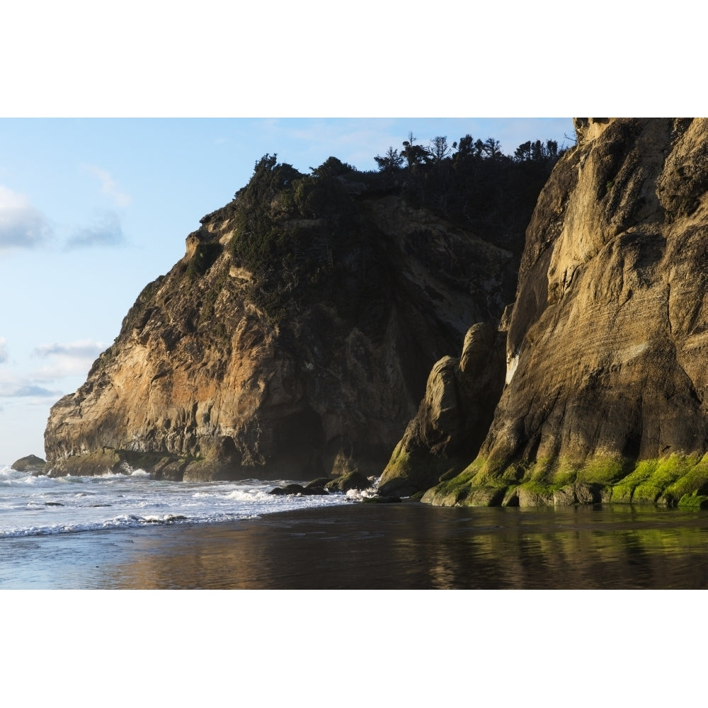 Surf washes the beach at Hug Point; Arch Cape Oregon United States of America Poster Print by Robert L. Potts / Design Image 2