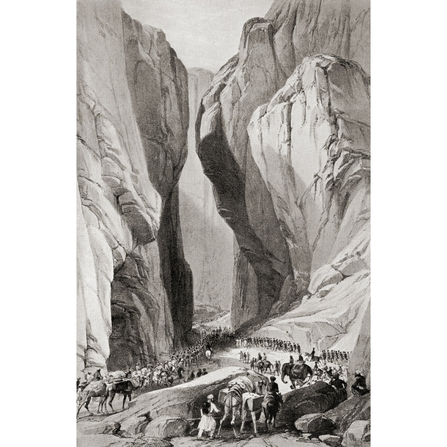 The British Army Entering The Bolan Pass Toba Kakar Range Of Balochistan Province Western Pakistan In 1839. From Image 1