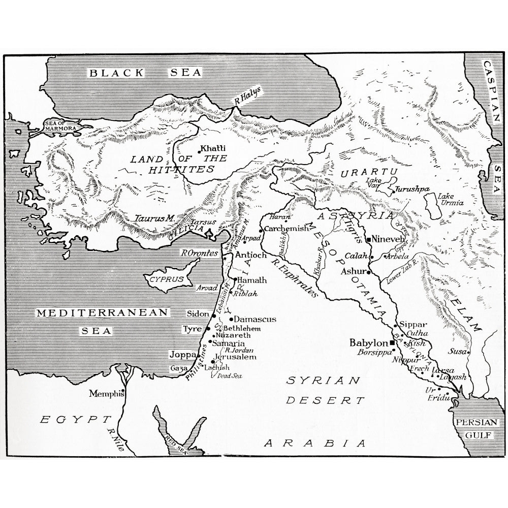 Map Of The Babylonian Assyrian And Hittite Empires. From Hutchinsons History Of The Nations Published 1915. by Ken Welsh Image 1