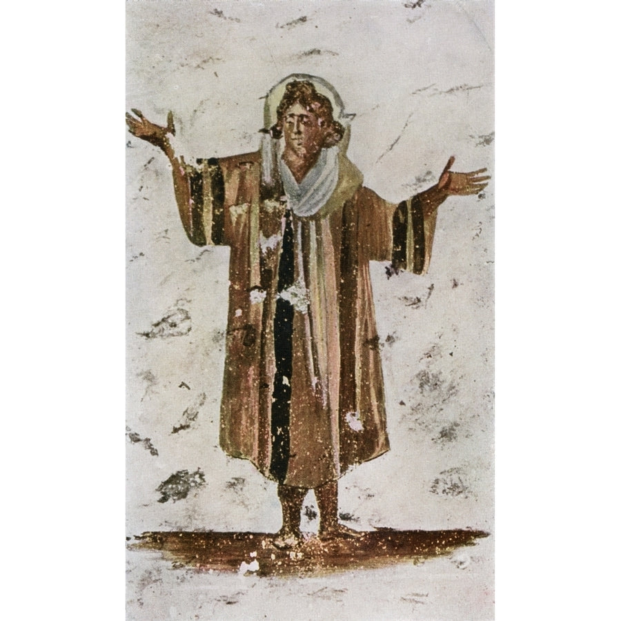 A Fresco Of A Man Praying. Catacomb Of Callixtus Aka The Cemetery Of Callixtus Appian Way Rome Italy. From Roma Sacra Image 1