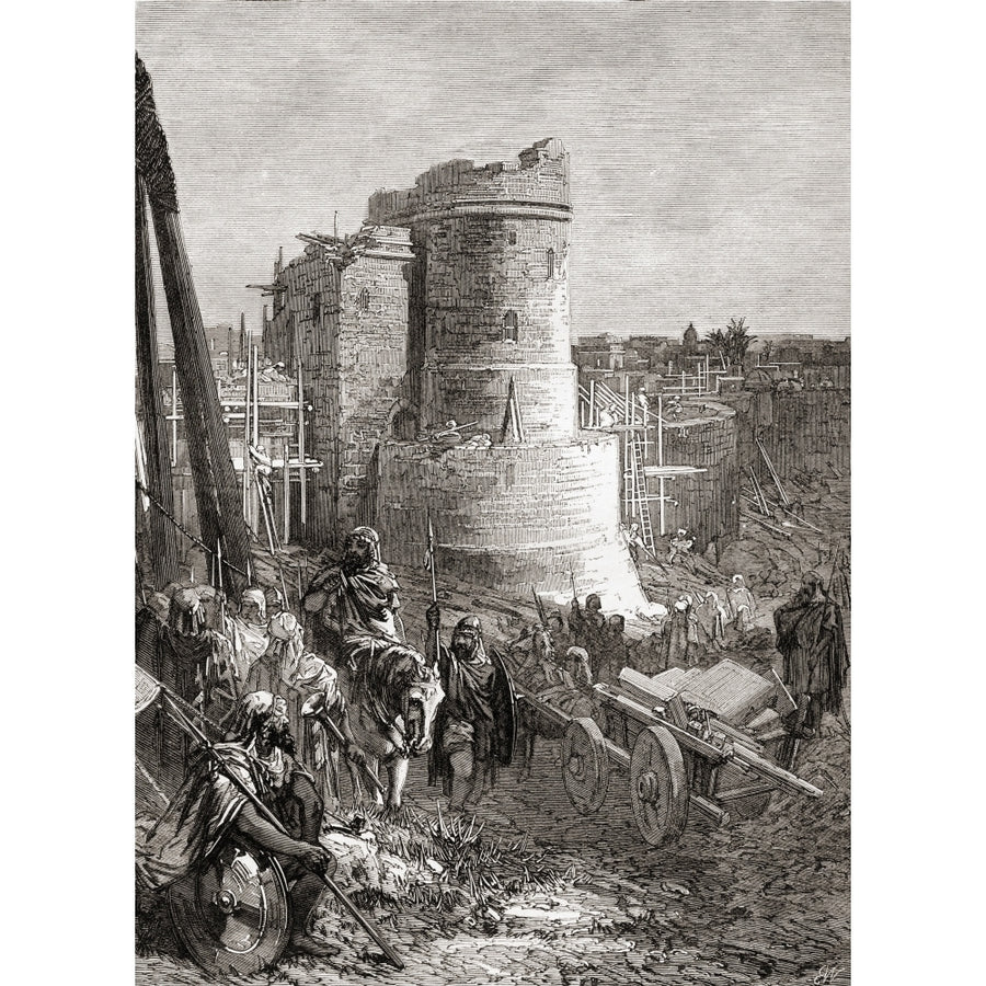 Repairing The Walls Of Jerusalem. From The Book Of Nehemiah Old Testament. From The Childrens Bible Published C. 1883 by Image 1