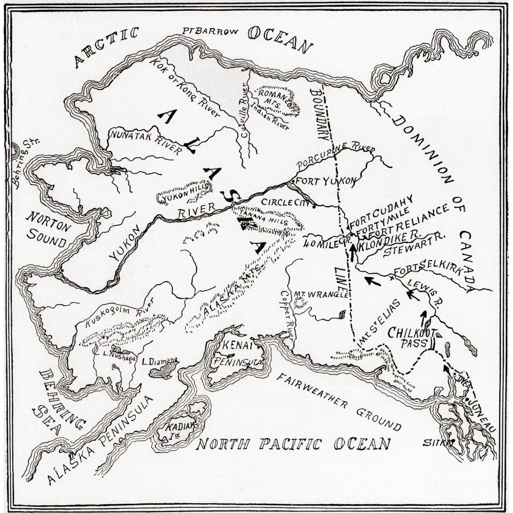 Map Of The Klondike Gold Diggings And Vicinity Alaska North America 1898 - 1899. From The History Of Our Country Image 1