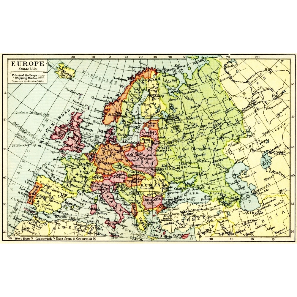 A 1930s map of Europe. Poster Print by Hilary Jane Morgan / Design Pics Image 2