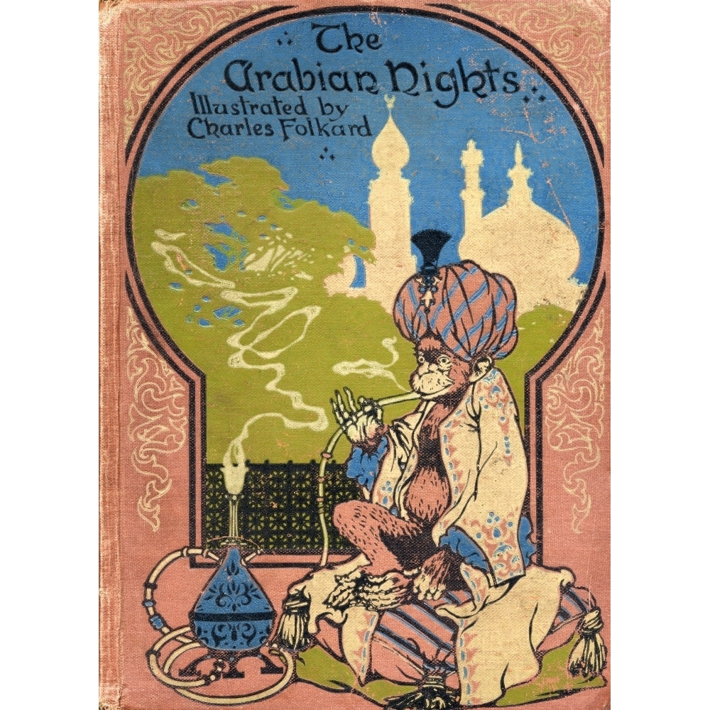 Front cover illustration by Charles Folkard from the book The Arabian Nights published 1917 Poster Print by Hilary Jane Image 1