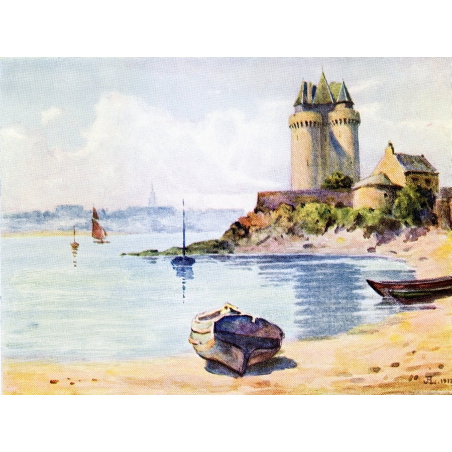 St. Malo from St. Servan.Colour illustration from the book France by Gordon Home published 1918 Poster Print by Hilary J Image 1