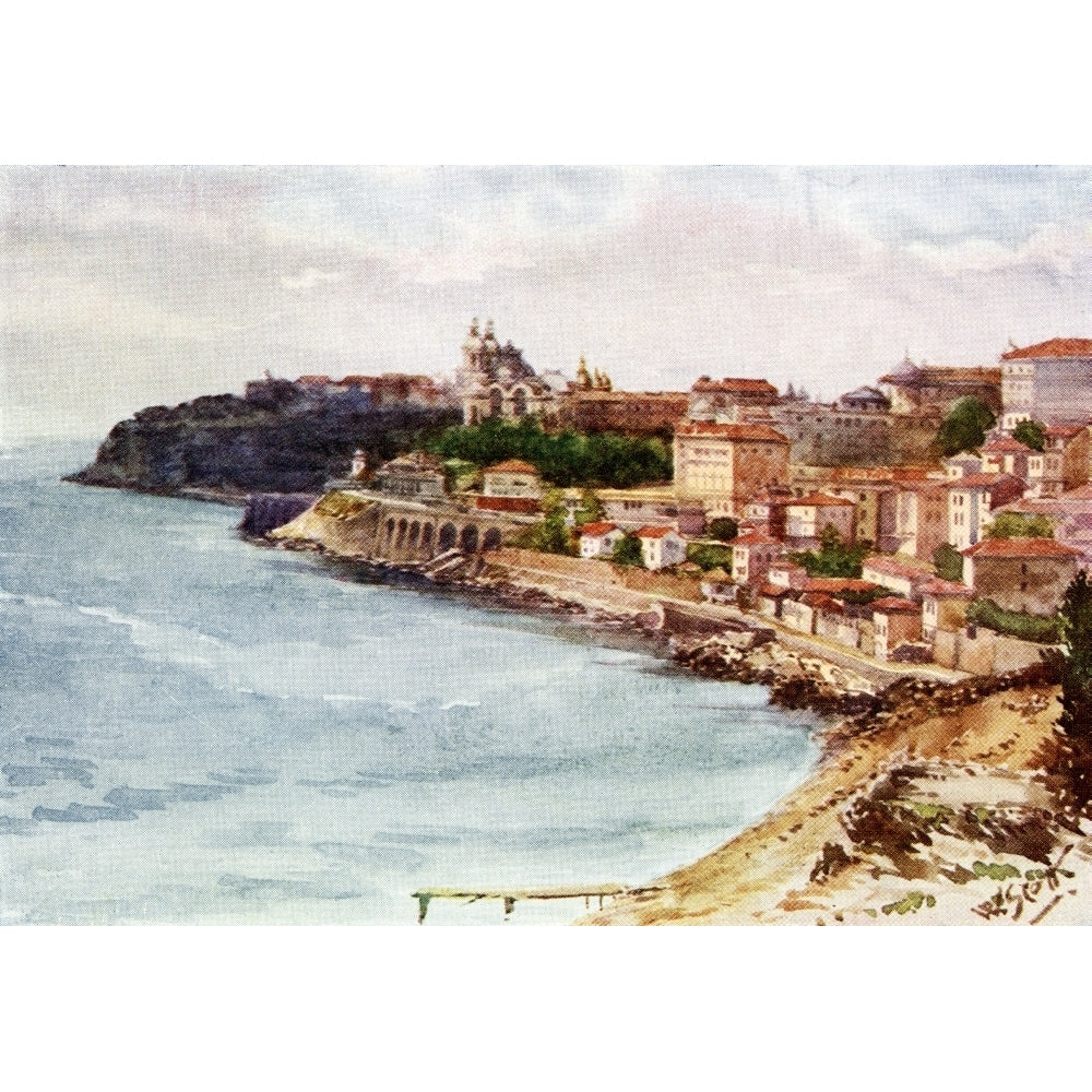 Monte Carlo and Monaco from the East. Colour illustration from the book France by Gordon Home published 1918 Poster Prin Image 2