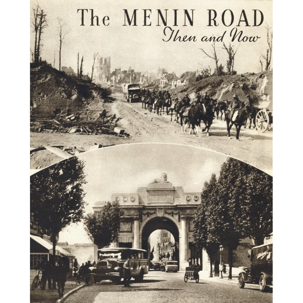 The Menin Road Ypres Then and Now. From the magazine Twenty Years After The Battlefields of 1914-1918 Then and Now by S Image 1