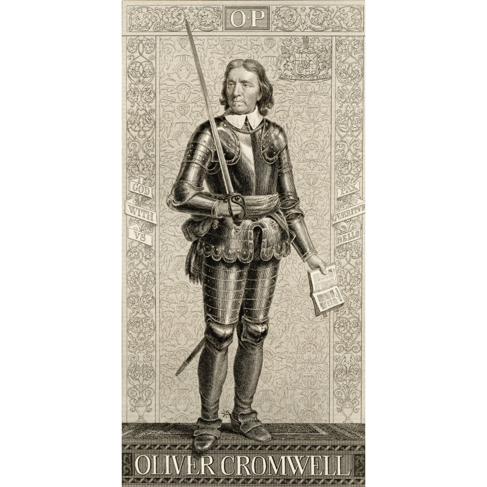 Oliver Cromwell 1599 To 1658. English Military And Political Leader. From Illustrations Of English And Scottish History Image 1