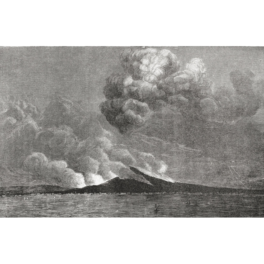 The Eruption Of Mount Vesuvius Gulf Of Naples Italy In 1872. From Italian Pictures By Rev. Samuel Manning Published Image 1