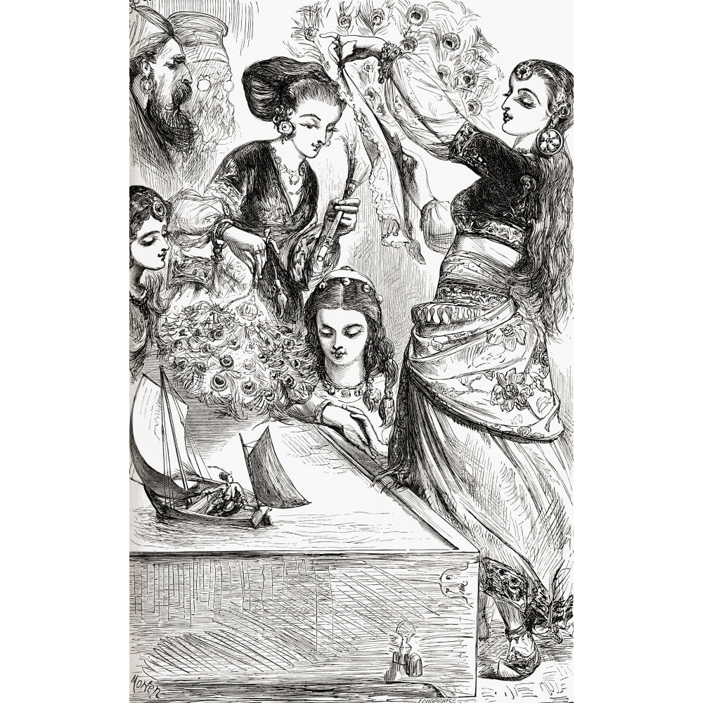 The Ladies Gave Me A Gale With Their Fans. From Gullivers Voyage To Brobdingnag. From Gullivers Travels Published C.1875 Image 1