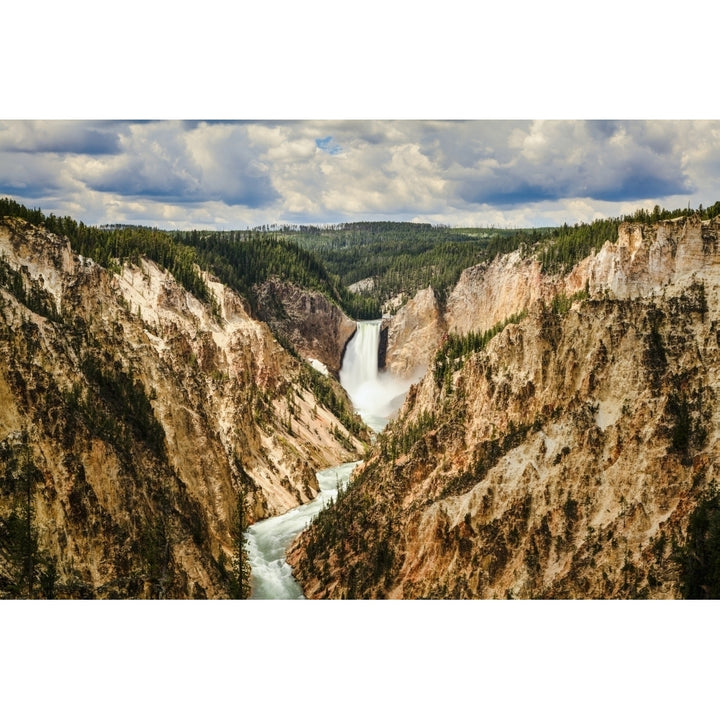 Grand Canyon and Lower Yellowstone Falls Yellowstone National Park; Wyoming United States of America Poster Print by Y Image 1