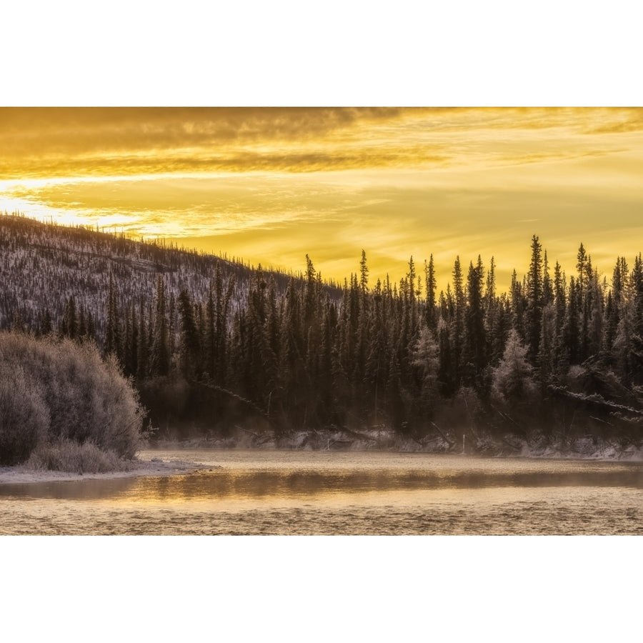 Sunrise over top of the Fishing Branch River in Niiinlii Njik Territorial Park; Yukon Canada Poster P Image 1