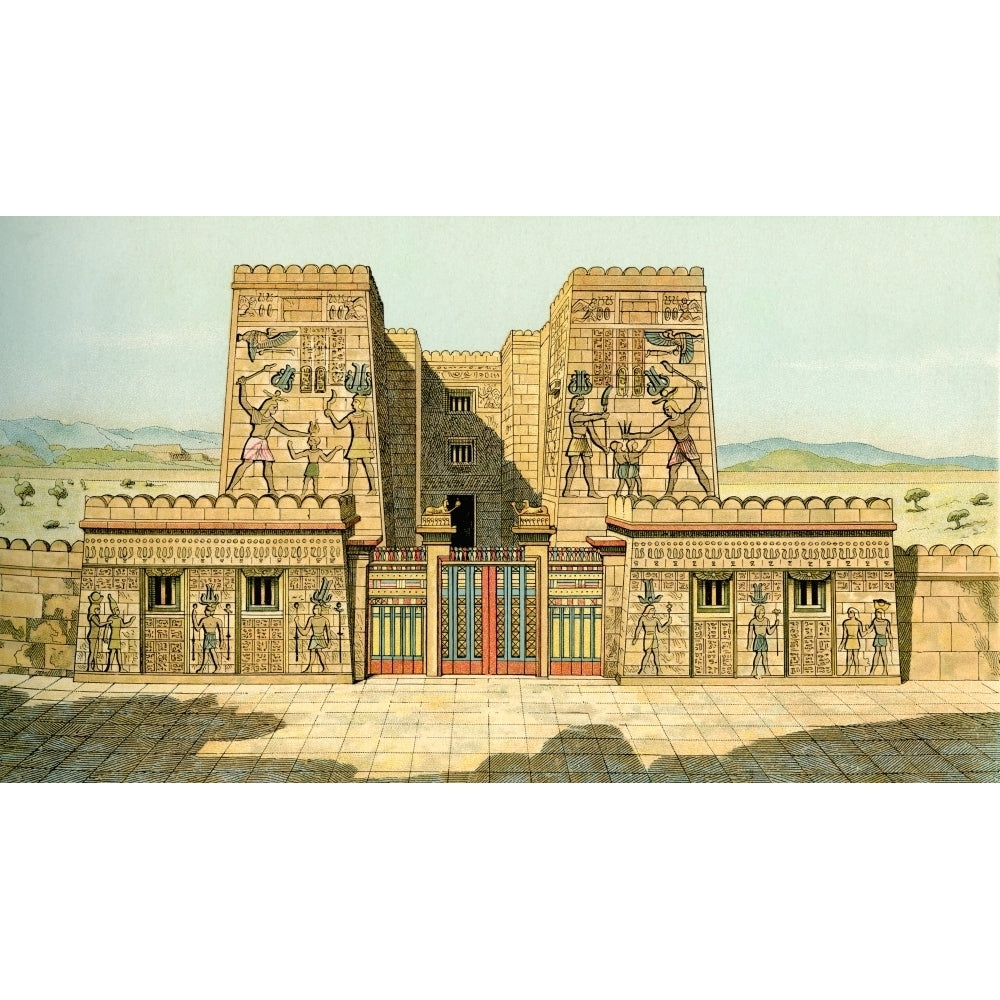 Imaginary Reconstruction Of An Egyptian Palace In Pharaonic Times. From Enciclopedia Ilustrada Segui Published C. 1900 Image 1