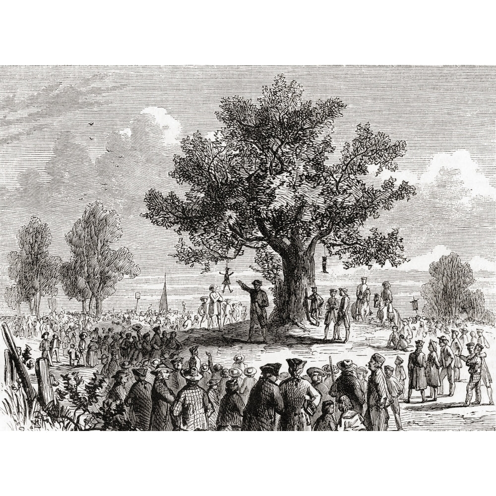 Colonists Under The Liberty Tree Boston America In 1774. From Cassells Illustrated History Of England Published 1861. by Image 1