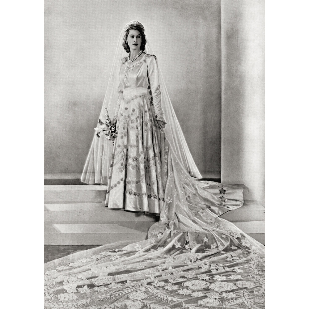 Princess Elizabeth Future Queen Elizabeth Ii Born 1926 Seen Here On Her Wedding Day. From A Photograph Taken In 1947. by Image 1