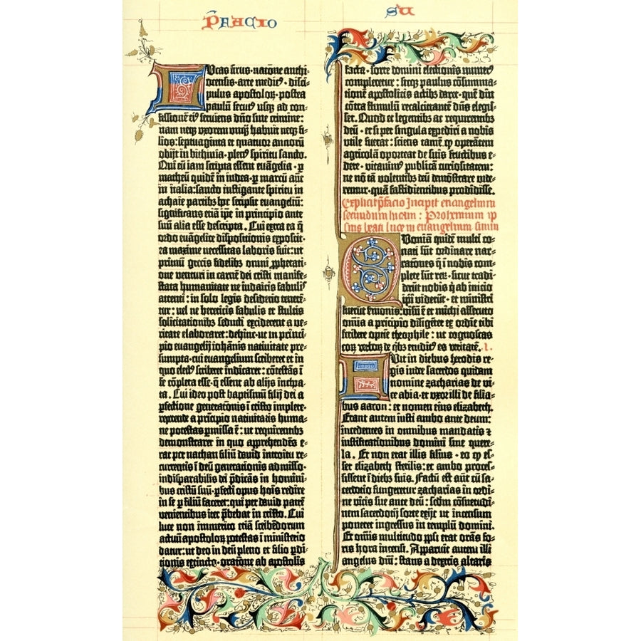 Sample From The 1455 Parchment Edition Of The Gutenburg Bible. From Meyers Lexicon Published 1924. by Ken Welsh / Design Image 1