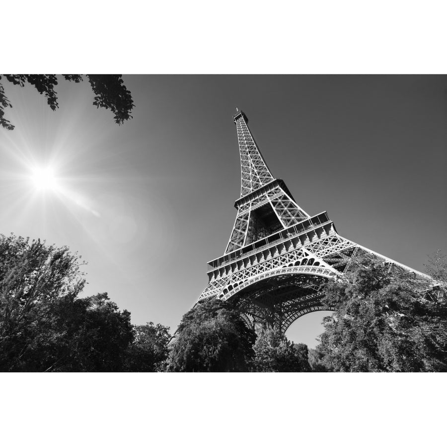 Low Angle View Of The Eiffel Tower Against A Clear Sky With A Sunburst; Paris France Poster Print by 770 Productions Image 1