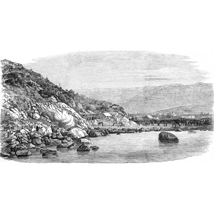 The Illustrated London News Etching From 1853. The Start Of The Railway From Valparaiso To Santiago by John Short / Image 1