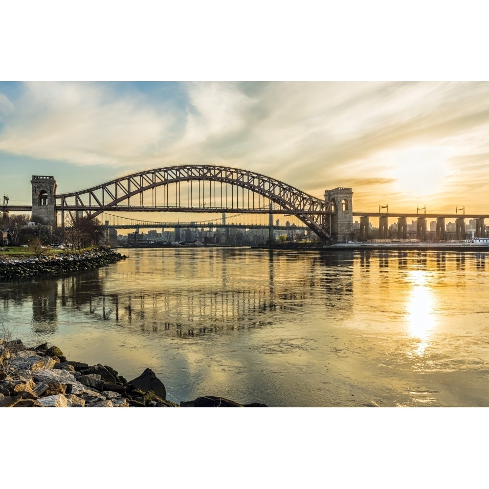 Hell Gate And Rfk Triboro Bridges At Sunset Ralph Demarco Park; Queens York United States Of America by F. M. Kearney / Image 1