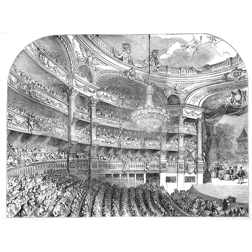 The Illustrated London News Etching From 1854. Interior Of The Grand Opera House At Paris France by John Short / Design Image 1