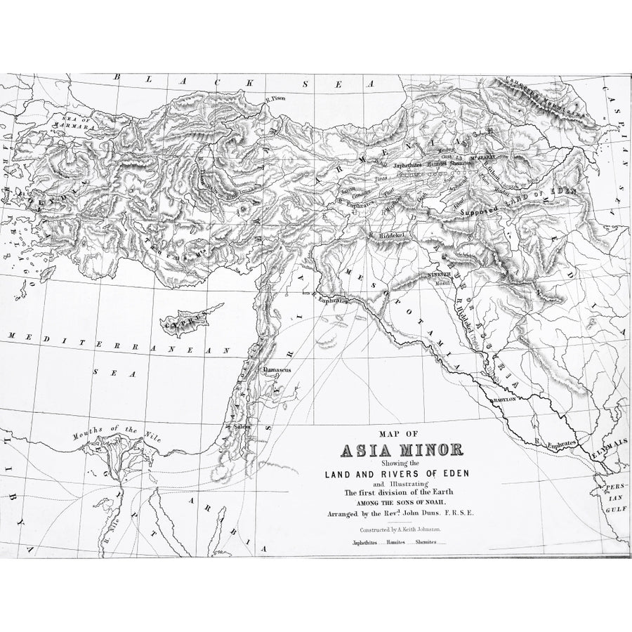 The Self-Interpreting Family Bible Brown Rev. John. Circa 1880. Line Block Etching Map Of Asia Minor Showing Rivers Of Image 1