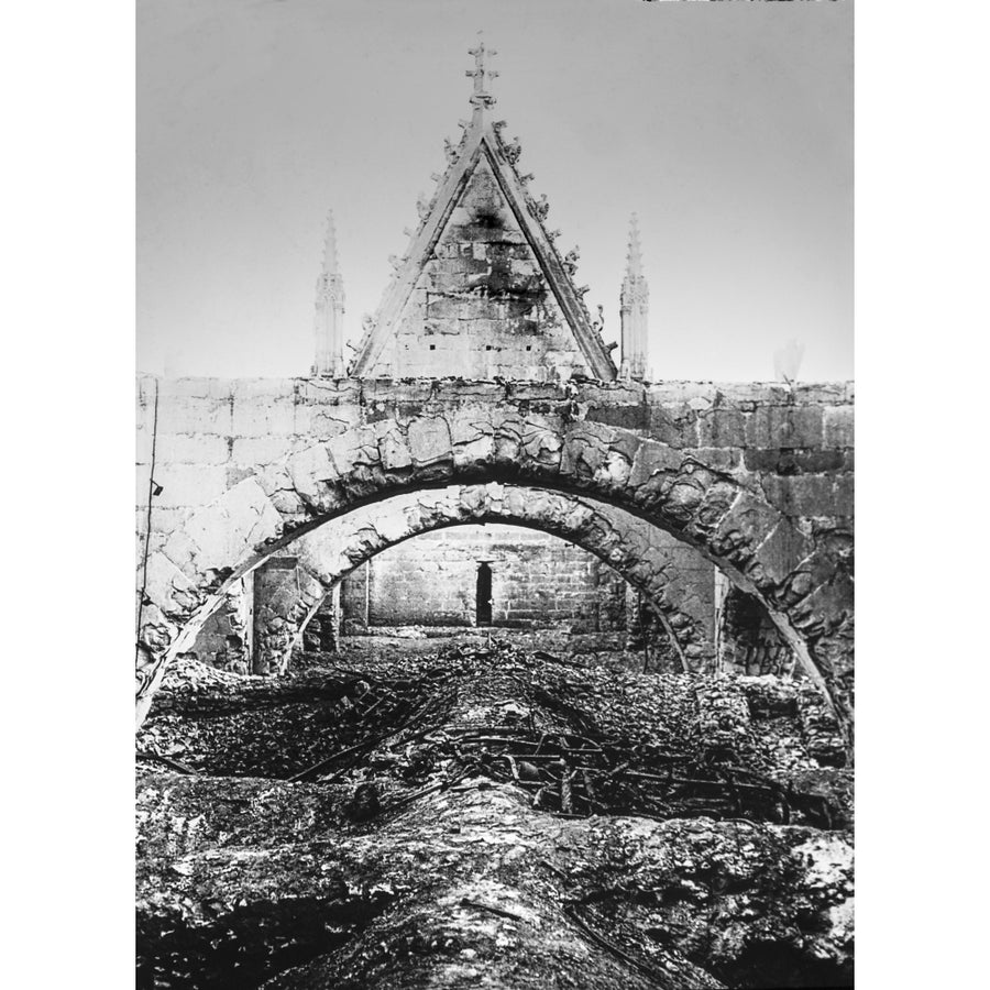 Magic lantern slide WW1 1914-1918 World war one images.Reims Cathedral France after the bombing by John Short / Design Image 1