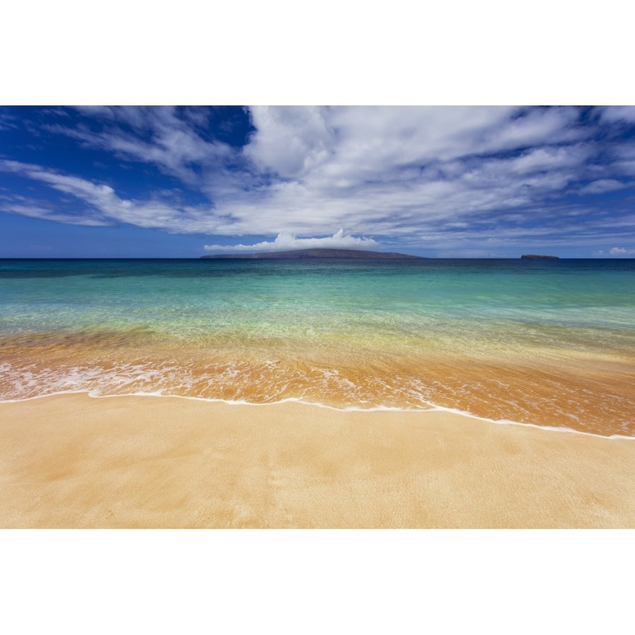 Turquoise ocean water and golden sand on Big Beach Makena State Park; Makena Maui United States of America by Jenna Image 1