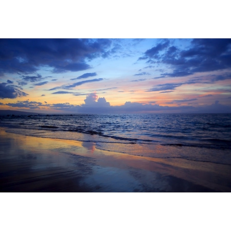 Sunset colours lighting oup clouds and ocean; Wailea Maui Hawaii United States of America by Ron Dahlquist / Design Pics Image 1