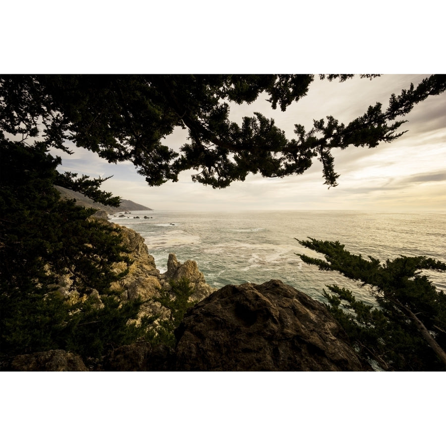 View from Cabrillo Highway of Big Sur the rugged coastline and Pacific Ocean Julia Pfeiffer Burns State Park; California Image 1