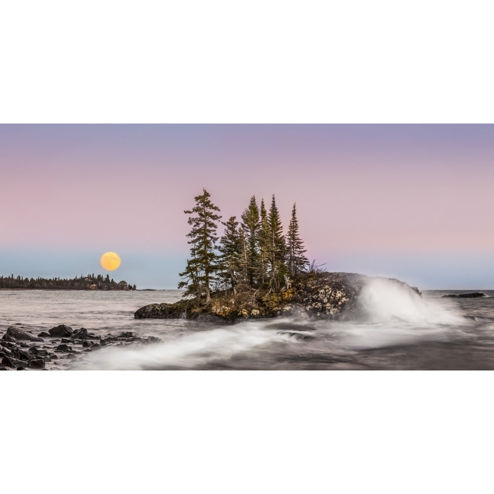 Island in Lake Superior at sunrise; Grand Marais Minnesota United States of America by Susan Dykstra / Design Pics Image 1