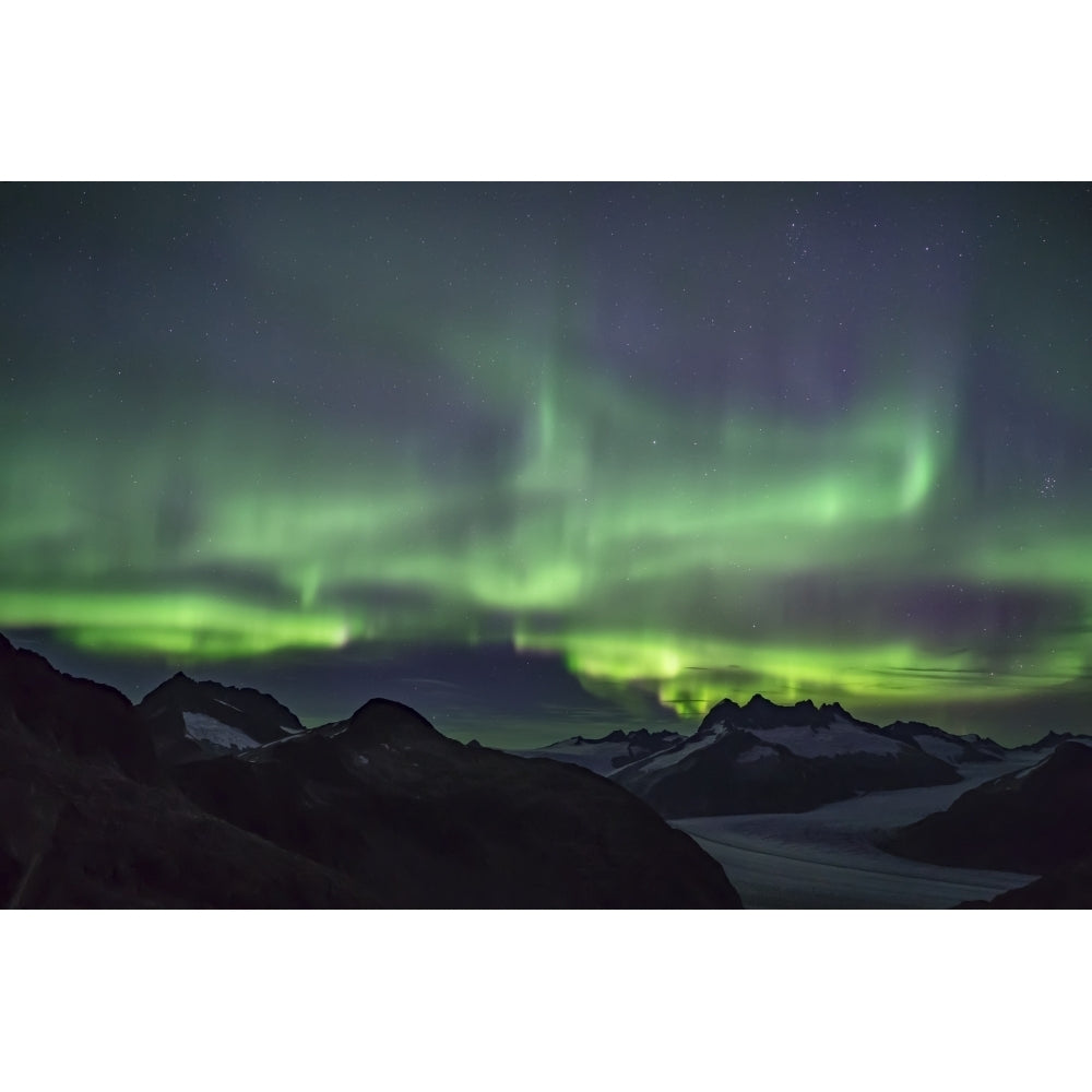 Northern Lights glowing over the Juneau Icefield Tongass National Forest; Alaska United States of America by John Hyde / Image 1