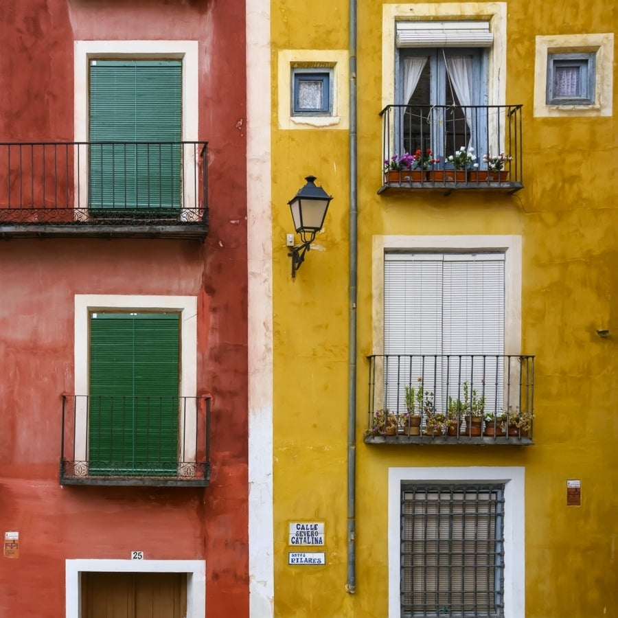 Colourful apartment buildings; Cuenca Spain by Keith Levit / Design Pics Image 1