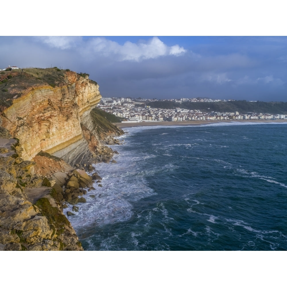 Rugged cliffs and beach along the coastline of Nazare Portugal the seaside resort town; Nazare Portugal by Keith Levit / Image 1