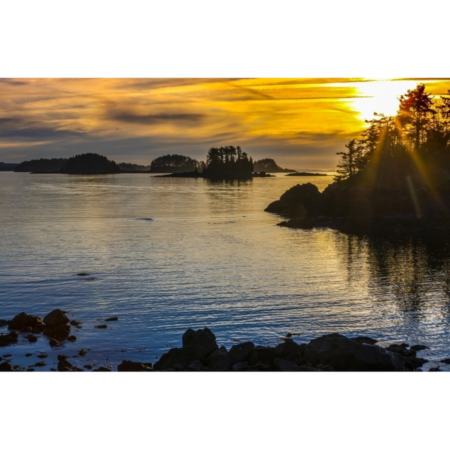 Winter sunset looking over Crescent Bay; Sitka Alaska United States of America by Amber Johnson / Design Pics Image 1