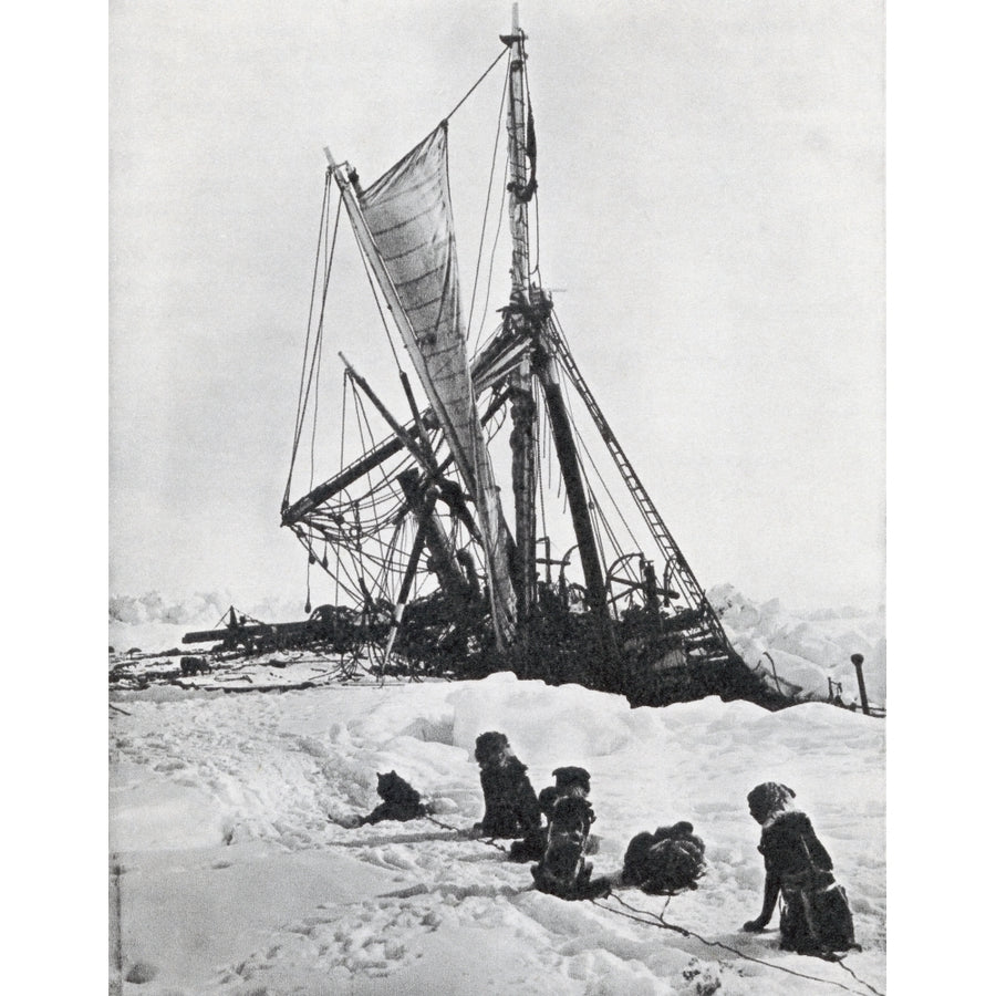 The ship Endurance crushed by ice in the Weddell Sea during Shackletons Antarctic Expedition 1914 - 1916 Sir Ernest Image 1