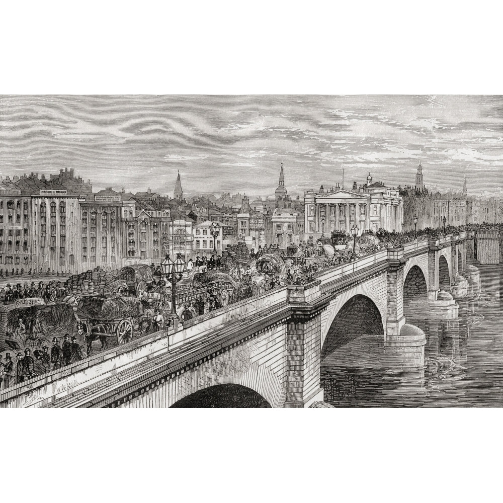 London Bridge  London  England  seen here in the 19th century From London Pictures  published 1890 Poster Print by Image 1