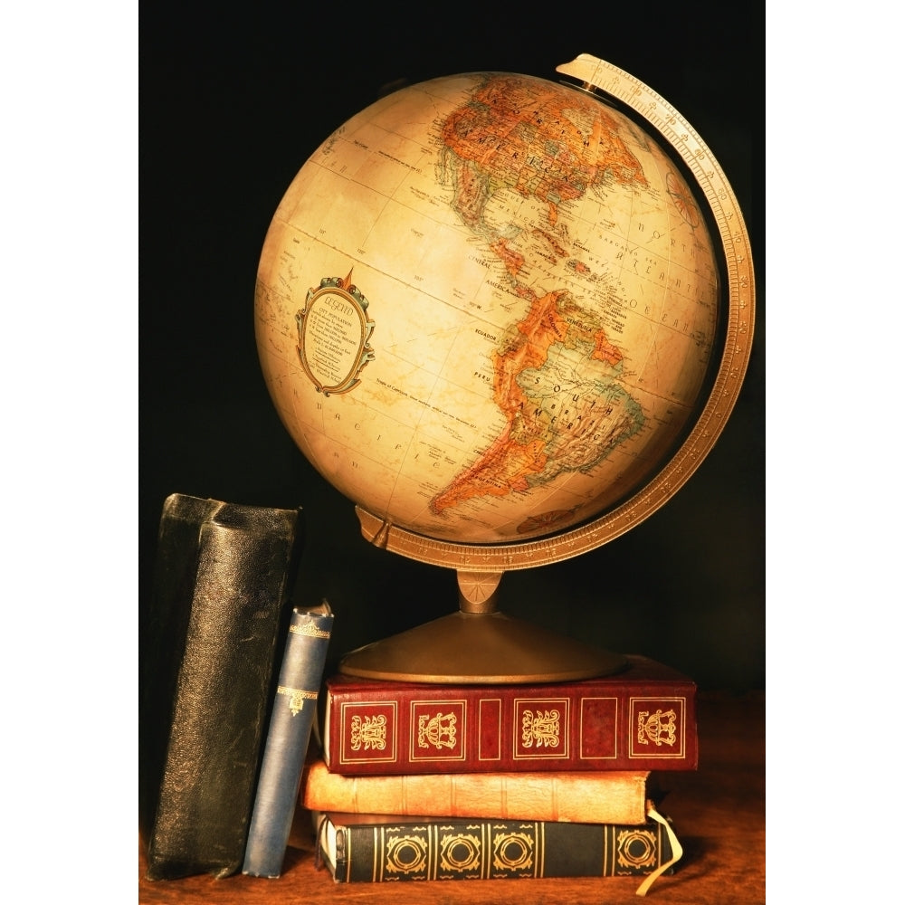 Globe And Books Poster Print Image 1