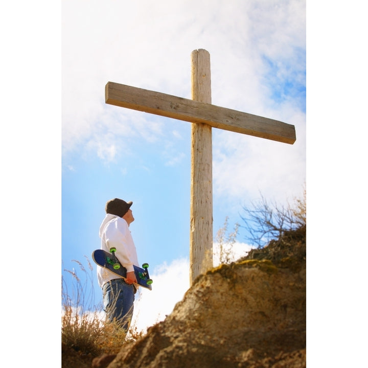 Skateboarder At Cross Poster Print by Don Hammond / Design Pics Image 2