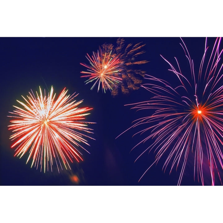 Fireworks In The Night Sky Poster Print Image 1