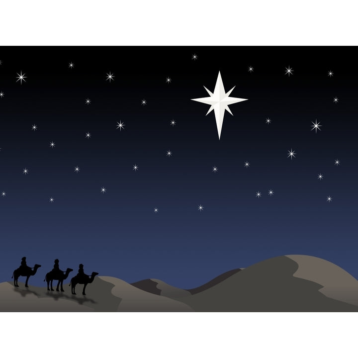 Three Wisemen Following Star Poster Print Image 1