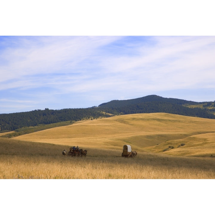 Chuck Wagons Crossing The Prairies Poster Print Image 1