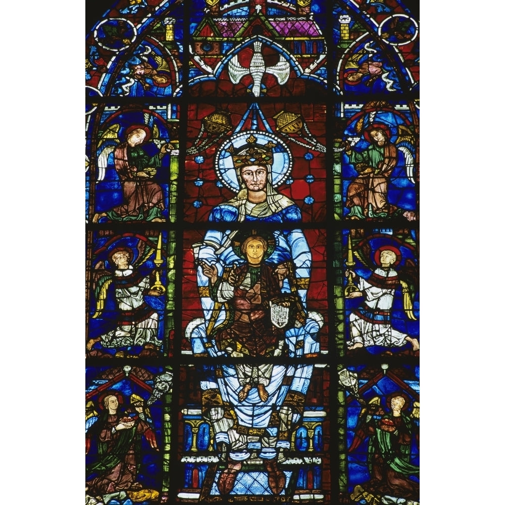 Stained Glass Window In Chartres Cathedral Poster Print Image 2