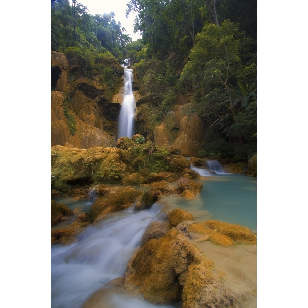 Scenic Waterfall Luang Prabang Laos Poster Print Image 1