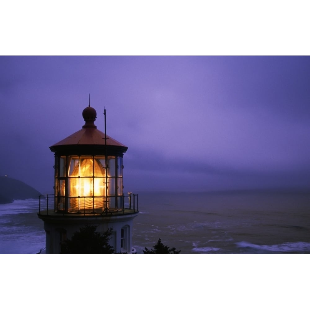 Lighthouse At Heceta Head Oregon Usa Poster Print Image 1